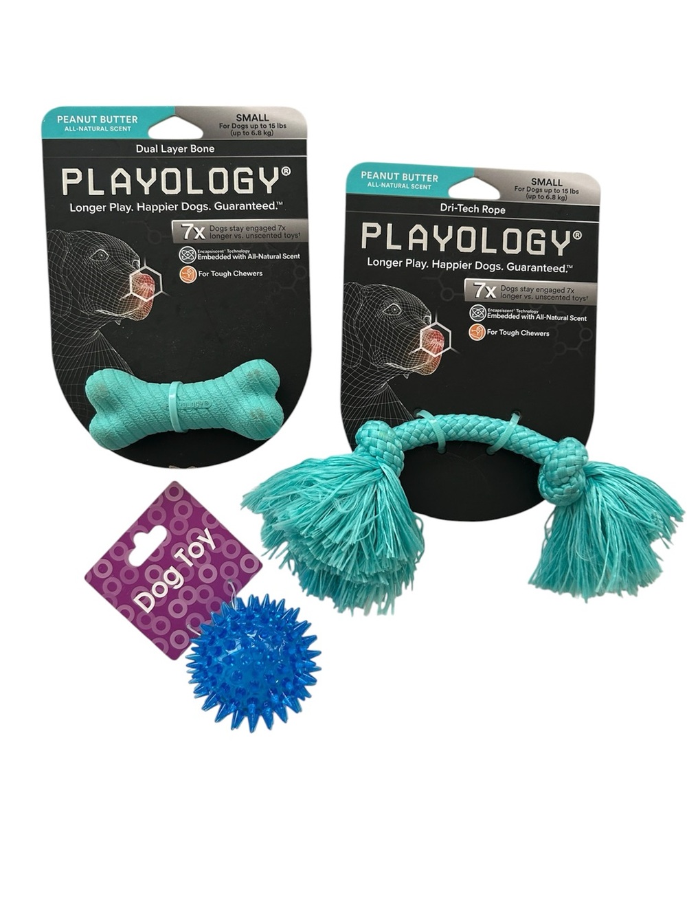 Small Dog Playology Bundle Dual Layer Bone
Dri-Tech Rope Tough Chewers SpikyBall